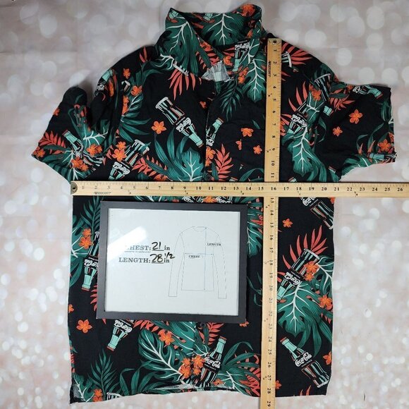 Coca-Cola Tropical Hawaiian Alpha Short Sleeve Button Shirt Men's Large - Picture 8 of 10